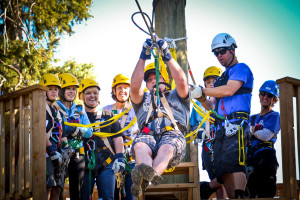 Trying out the Zipline