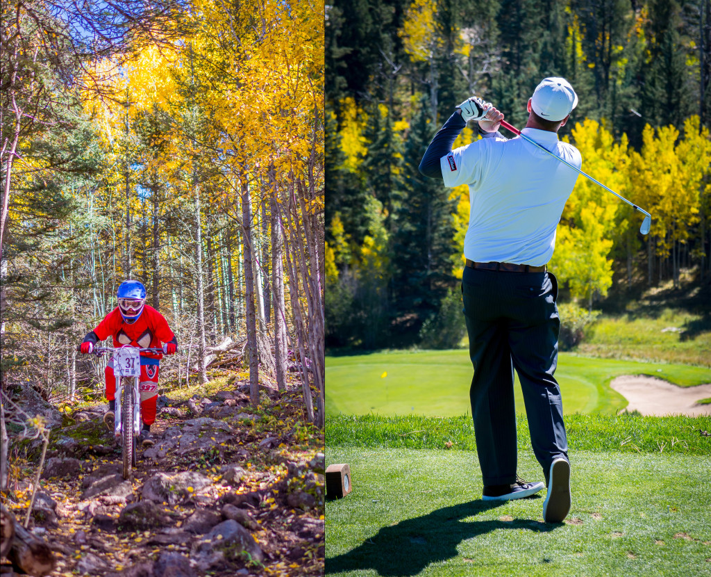 Golfing and Mountain Biking in the Fall Colors