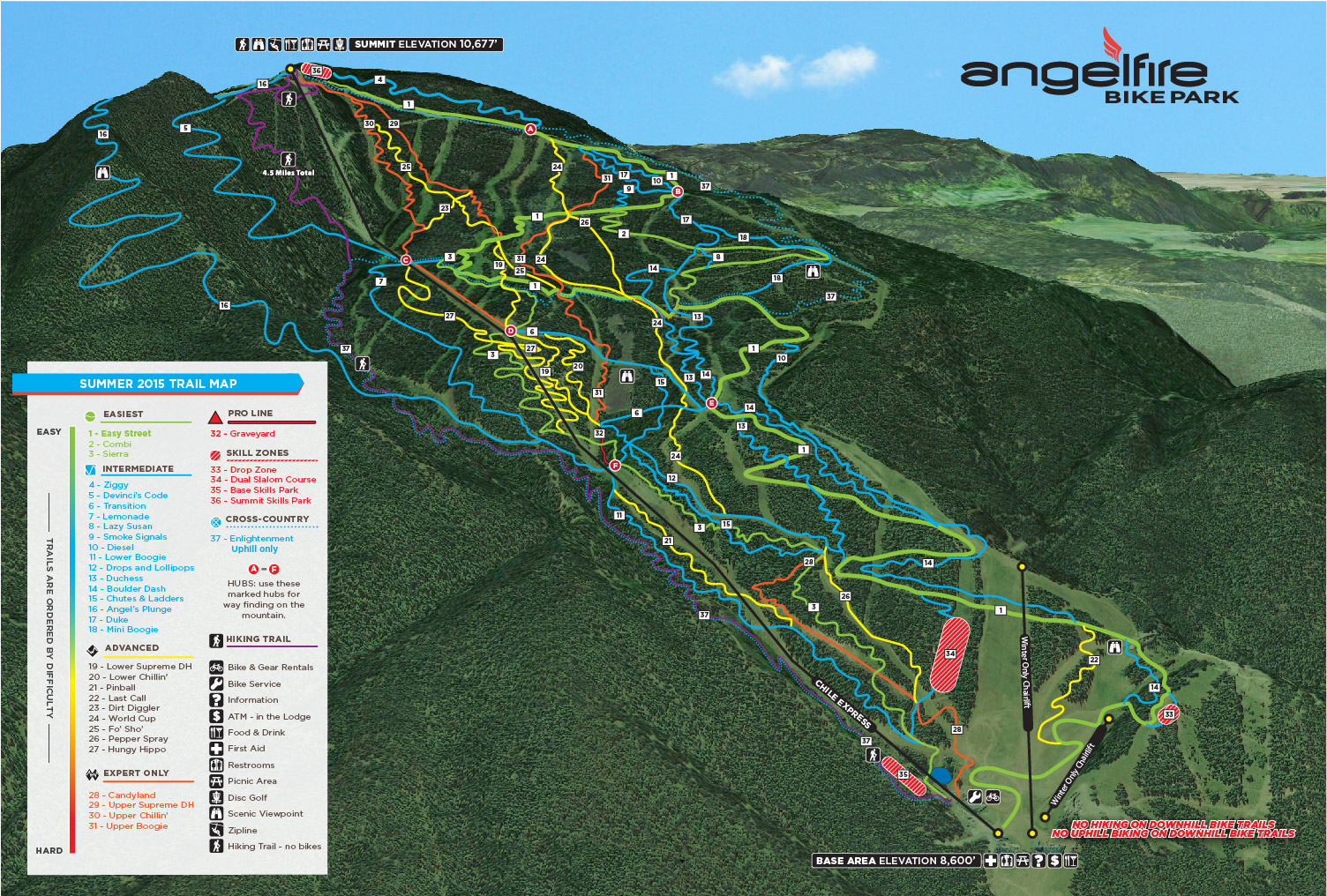 Bike Park Trail Map - Angel Fire Resort